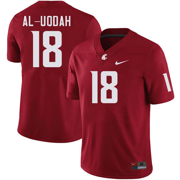 Men #18 Taariq Al-Uqdah Washington State Cougars College Football Jerseys Stitched-Crimson